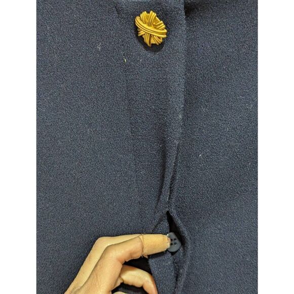 Kasper for A.S.L. Women's Navy Blue 2 Piece Set Lined Wool Skirt Suit Size 8 - Picture 5 of 7